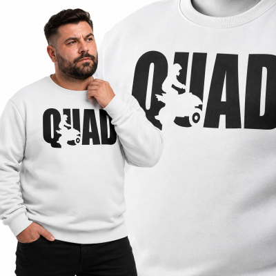 BLUZA ŚMIESZNA QUAD BIAŁA